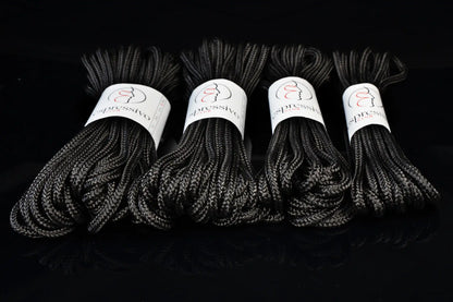 Kit de bondage de 5m + 10m + 15m + 20m de corde BDSM de couleur noire - ø 7mm / longueur 50m