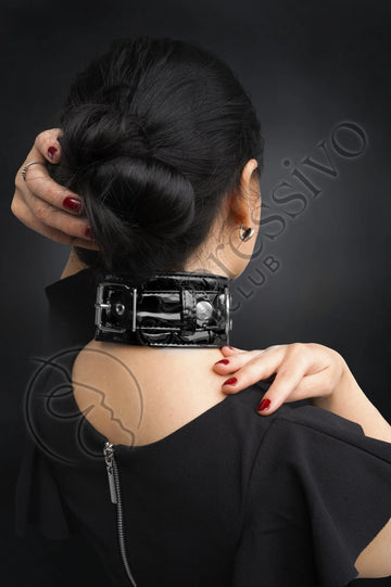 Black BDSM Collar, Black outlet Bondage Collar