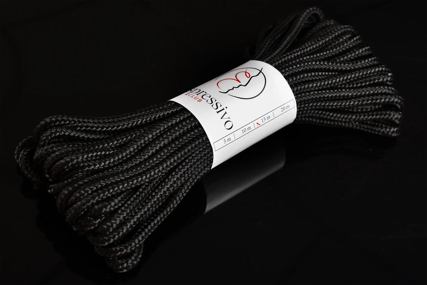 Corde de bondage pour BDSM, Kinbaku, Shibari de couleur noire - ø 7 mm / longueur 15 m