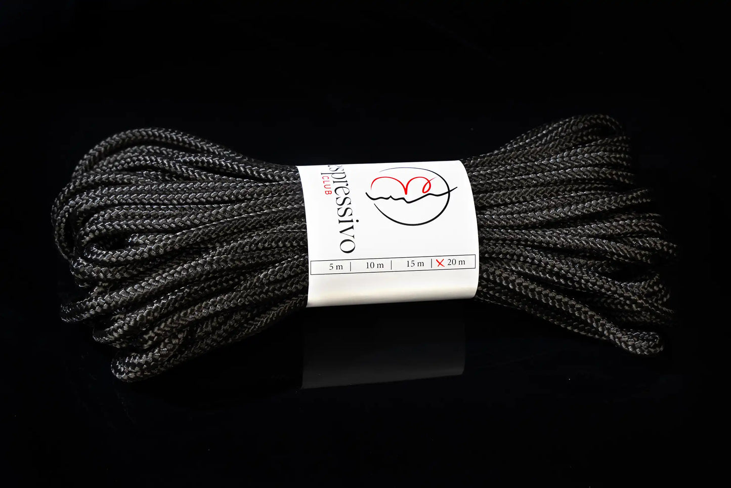 Corde de bondage pour BDSM, Kinbaku, Shibari de couleur noire - ø 7 mm / longueur 20 m