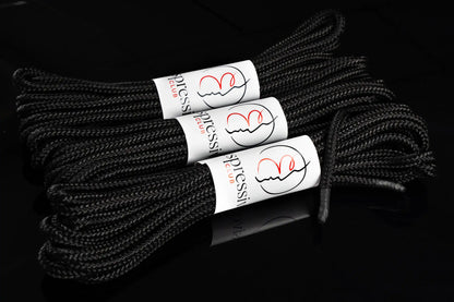 Lot de 3 cordes BDSM de 5 m de couleur noire - ø 7 mm / longueur totale 15 m