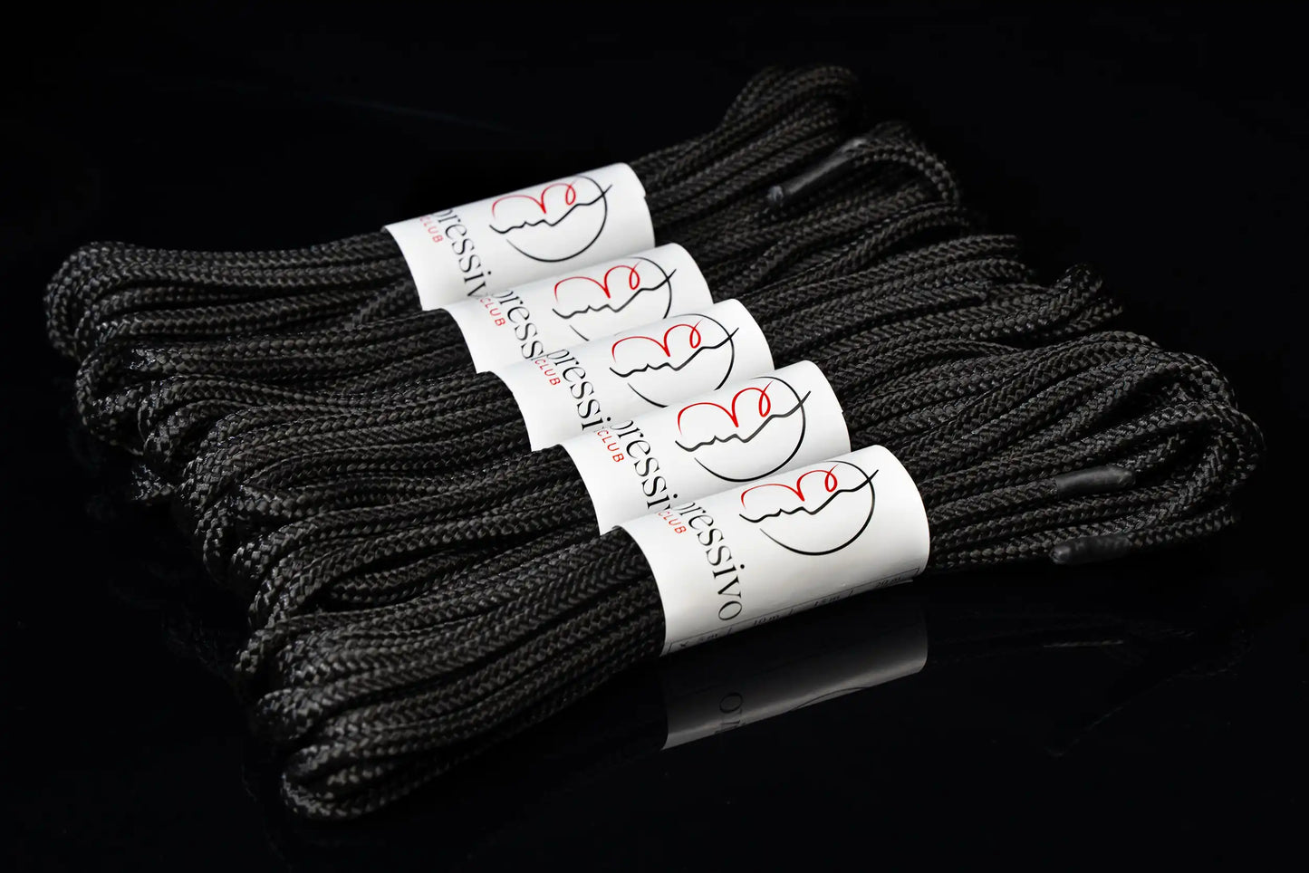 Lot de 5 cordes BDSM de 5 m de couleur noire - ø 7 mm / longueur totale 25 m