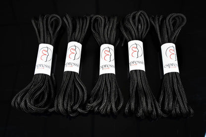 Lot de 5 cordes BDSM de 5 m de couleur noire - ø 7 mm / longueur totale 25 m