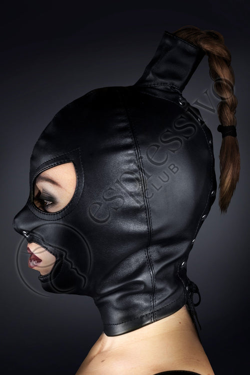 Cagoule queue de cheval Delux BDSM - masque dominatrice
